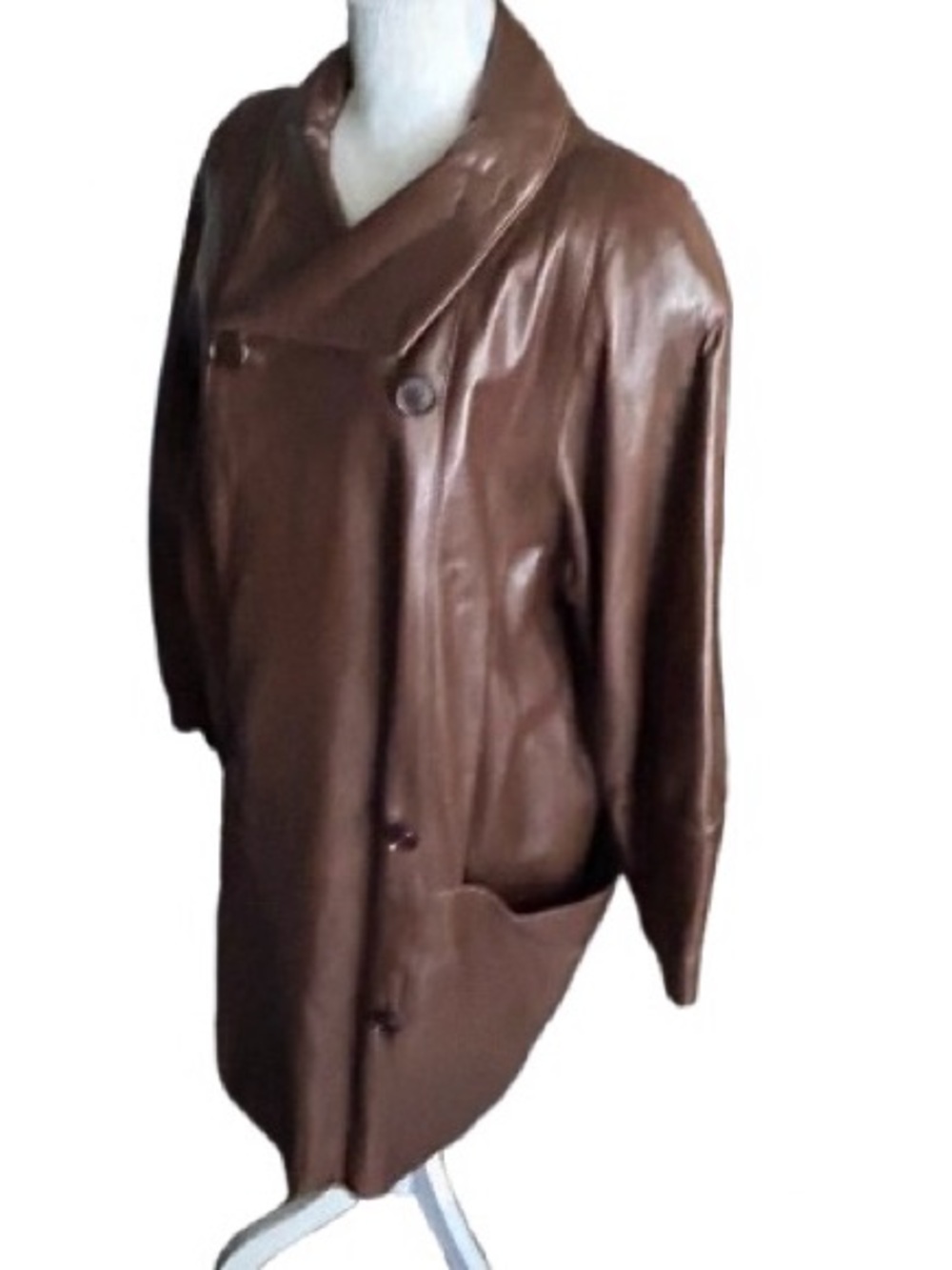 Stunning!! Vintage Lamb Leather Coat Jacket FAIRBROOKE Brown 90s Y2K 80s Small 6